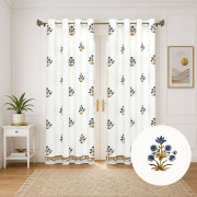 Cotton block printed curtains for room - Order curtains from India